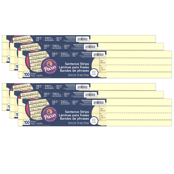 Sentence Strips, Manila, 3 x 24, PK600